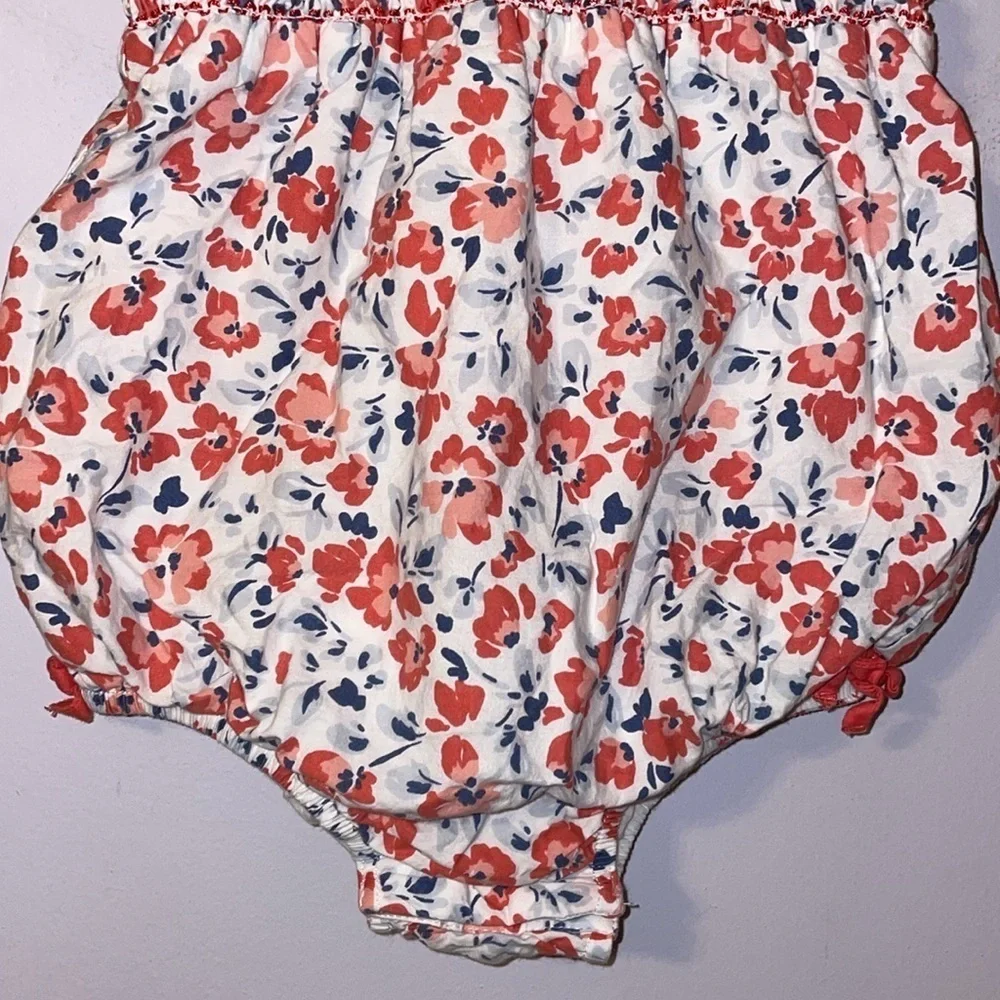 Tommy Bahama Floral Smocked Top Onesie Bodysuit Sleeveless size 18 months